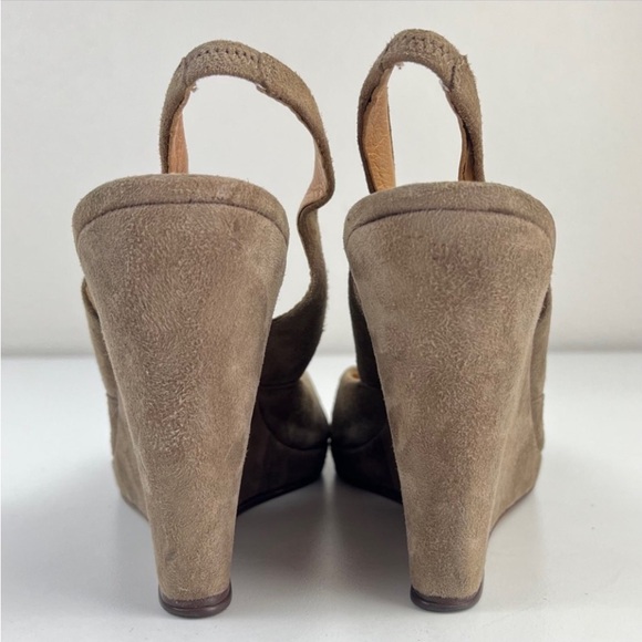 KORS MICHAEL KORS Vivian Peeptoe Suede Wedges Rockabilly Retro Pinup Twee Y2K - Picture 7 of 11